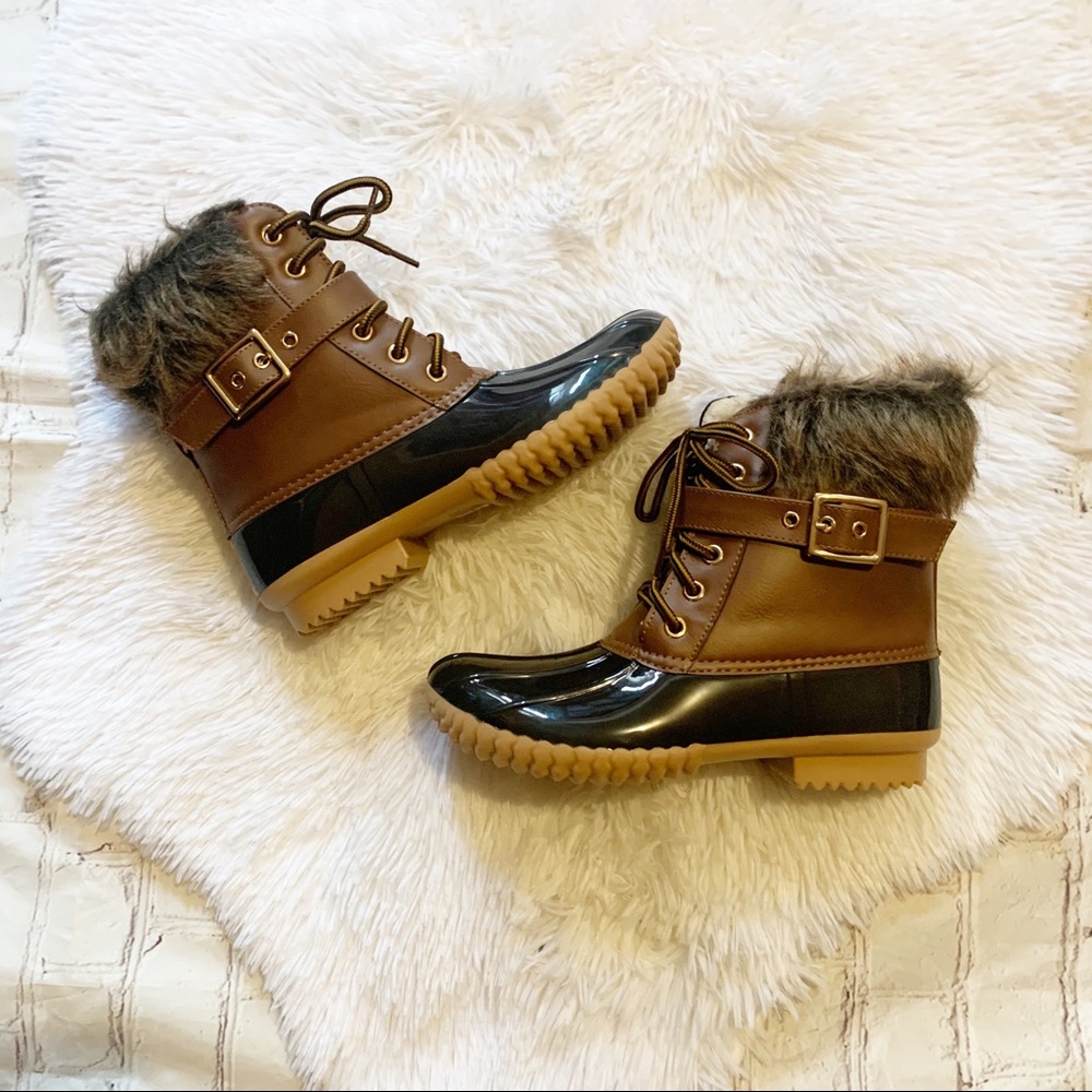 Faux Fur Duck Boots